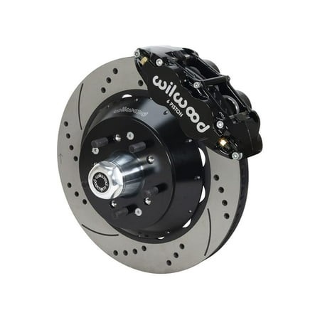 Wilwood 140-14838-D Superlite 6R Front 14  Big Brake Kit with Hubs Black Calipers and Drilled Rotors  Compatible with 1957-1967 Ford F100 2WD