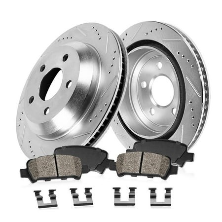 Callahan Brake Parts Brake Kit for Chrysler 300 05-23 Dodge Challenger 09-23 Dodge Charger 06-23 Dodge Magnum 05-08 Rear Drilled and Slotted Brake Rot