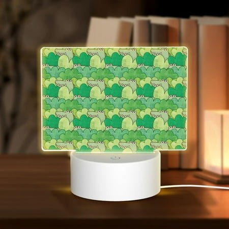 Hirioo Crocodile and Bush for Rectangular Acrylic with Night Light Best Gifts for Lover Girl Mom  Valentine S Day Anniversary Birthday Wedding Present