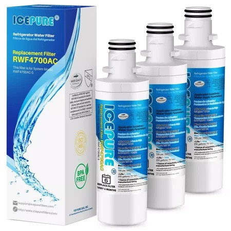 Water Filter Icepure Fit for LFXS26973S 46-9980 LFXS26973D LMXS28596D (3 PACK)