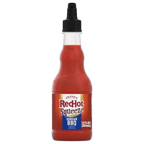 Frank’s RedHot Hot Sauce, Korean BBQ, Squeeze Bottle, Bold Blend of Soy Sauce, Garlic, and Sweet Pear Juice with a Touch of Frank’s RedHot Heat fo