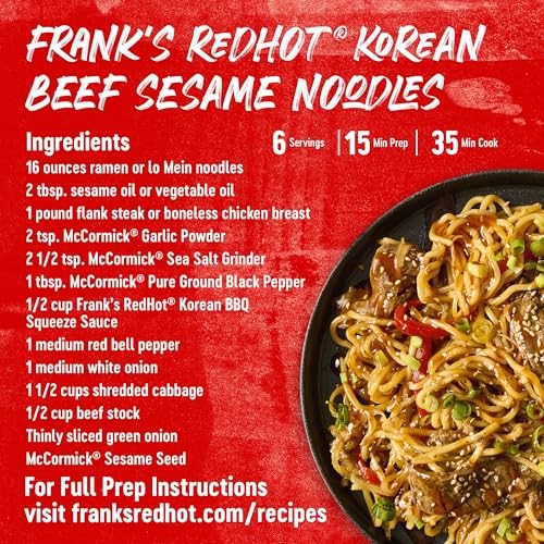Frank’s RedHot Hot Sauce, Korean BBQ, Squeeze Bottle, Bold Blend of Soy Sauce, Garlic, and Sweet Pear Juice with a Touch of Frank’s RedHot Heat fo thumbnail