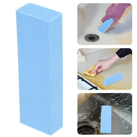 LEORX Gummy Rubber Abrasive Stones Stove Cleaning Brick Hard Water Rings Scouring Block for Removing Bathroom Stains Water Spots Blue