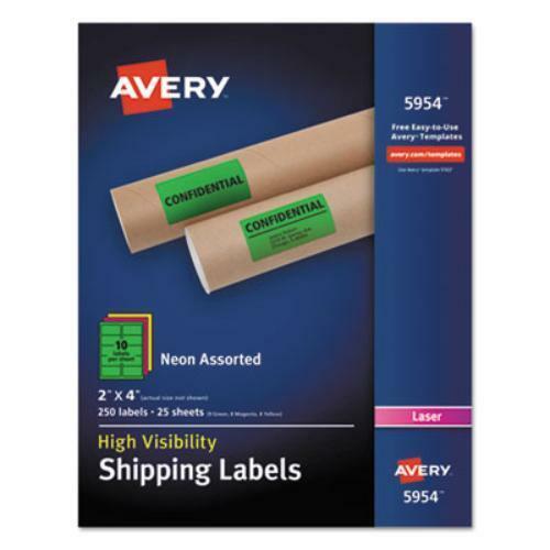 Avery High Visibility Neon Shipping Labels (5954)