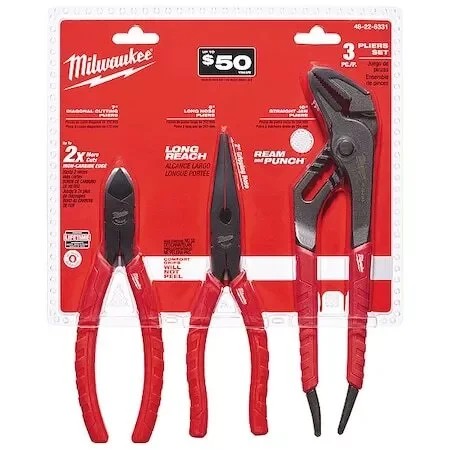 Milwaukee Tool 48-22-6331 3 Pc. Comfort Grip Pliers Set