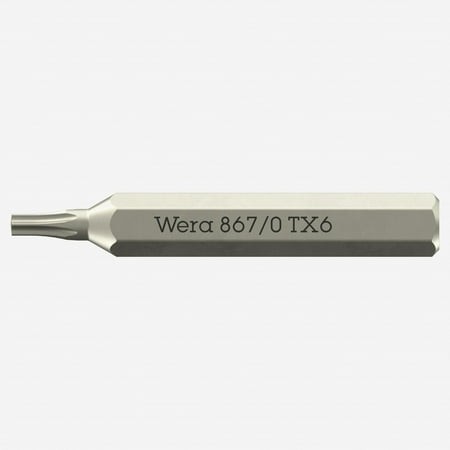 Wera 05058131001 867/0 Micro Bits TORX® Socket Screws TX 6 X 30mm