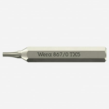 Wera 05058130001 867/0 Micro Bits TORX® Socket Screws TX 5 X 30mm