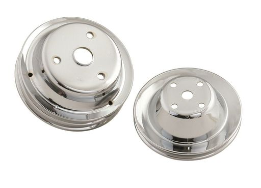 Mr. Gasket 4962 Chrome Plated Pulley Set SBC 1969-85 Long Water Pump