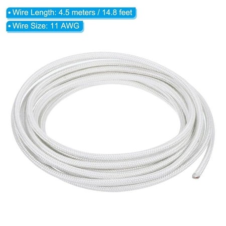 TRH-14.8Ft 11 AWG High Temperature Wire  -60-350 Degrees Celsius Mica Glass Fiber Electronic Wire Insulated Heat Resistant Electronical Flexible Cable