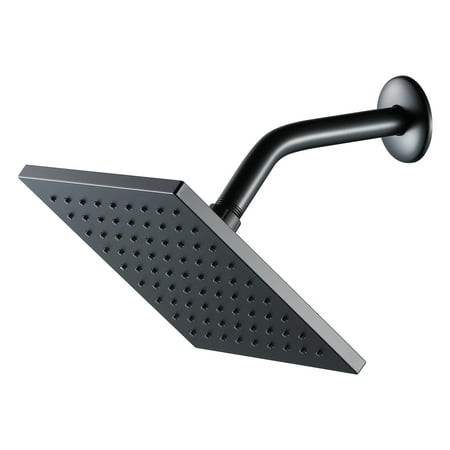 better homes & gardens 1-setting 8 in. square rain showerhead in matte black