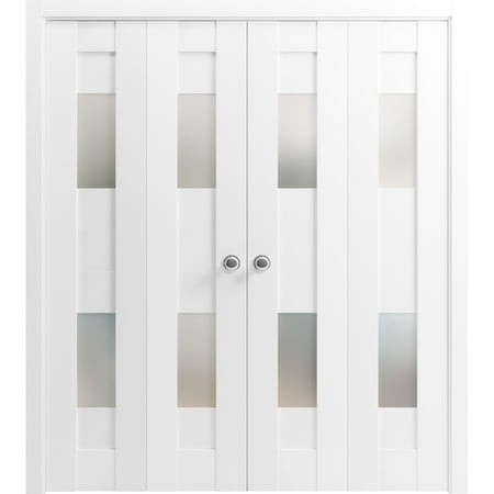 Sliding Closet Double Bi-fold Doors | Sete 6222 White Silk