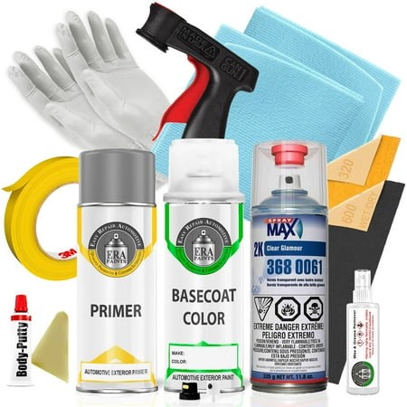ERA Paints 734/9734 - Hightechsilber Magno Metallic for MERCEDES Exact Match Spray Paint Spray - Pro Kit W/ 2K SprayMax Clearcoat
