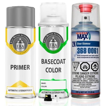 ERA Paints 734/9734 - Hightechsilber Magno Metallic for MERCEDES Exact Match Spray Paint Spray - Premium Kit W/ 2K SprayMax Clearcoat