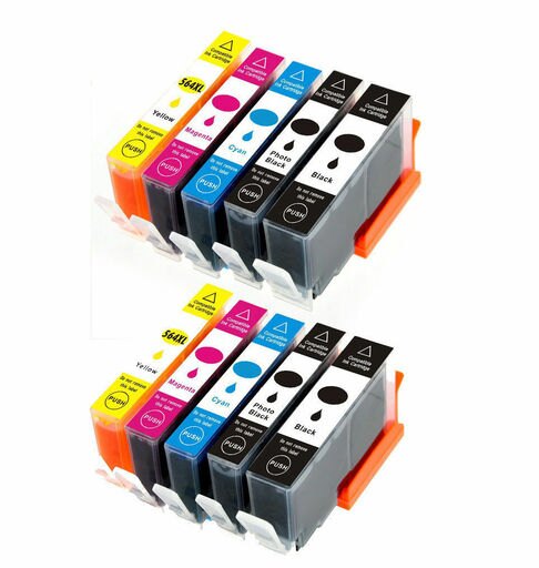 10PK Inkjet Cartridges Set Use for HP 564XL Photosmart 7510 7515 7520 7525