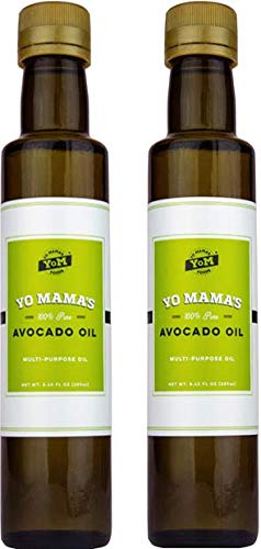 Yo Mama’s Foods Keto Friendly 100% Pure Avocado Oil | (2) 8.45oz Glass Bottles | First Cold Pressed  Non-GMO  and 100% Pure!
