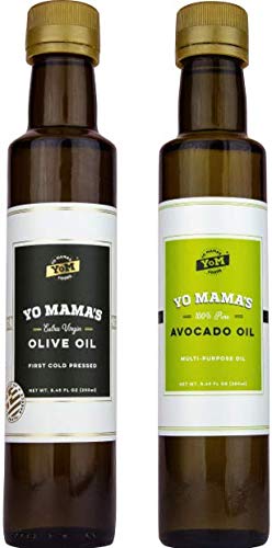 Yo Mama S Foods Keto and Whole 30 Cooking Oils Survival Kit | (2) 8.45oz Bottle Avocado Oil  and (1) Bottle Extra Virgin Olive Oil | 100% Pure  Non-GM