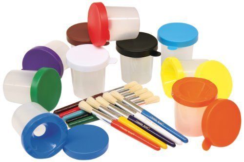 Chenillekraft No-spill Cups and Coordinating Brushes Pack - Assorted (CKC5104)
