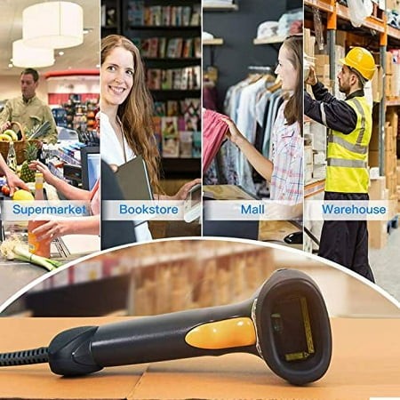 Symbol LS2208 General Purpose Handheld 1D Bi-Directional Laser Barcode Scanner  Black