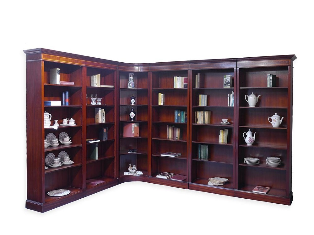 Eckwandregal Wandregal Eckbücherregal Aus Mahagoni Mit Im Englischen Stil (5104)