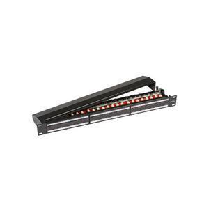 EFB-Elektronik Patchpanel STP Cat6A 48,30cm (19) Schwarz, Geschirmt, 24-Port, 1HE (37656.1)