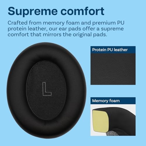 Ear Pads Replacement for Bose QuietComfort Ultra Wireless Noise Cancelling Headphones by MMOBIEL - Memory Foam and Protein PU Ear Pad Cushions - Isola thumbnail