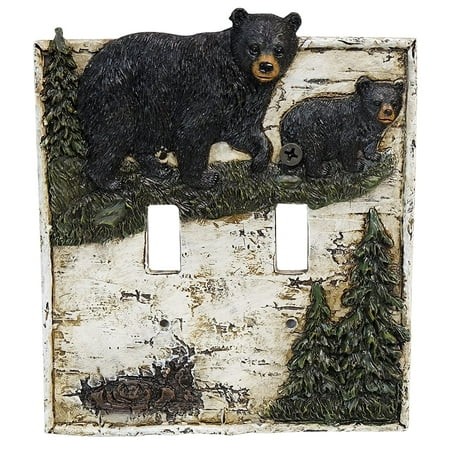 15069 Bear on Birch Double Switch Cover