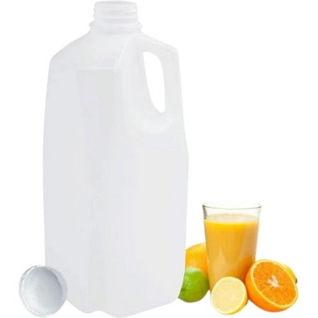 (48 PACK) 64 Oz. Empty Plastic Juice Bottles with Tamper Evident White Screw Caps - Half Gallon  Smoothie Bottles - Ideal for Juices  Ice Coffees  Mil