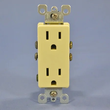Leviton Ivory Residential Decora Receptacle Duplex Outlet NEMA 5-15R 15A 5325-I