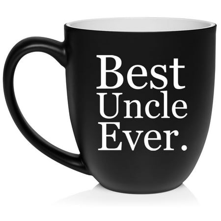 Best Uncle Ever Ceramic Coffee Mug Tea Cup Gift for Him  Son  Grandpa  Brother  Dad  Gift for Uncle (16oz Matte Black)