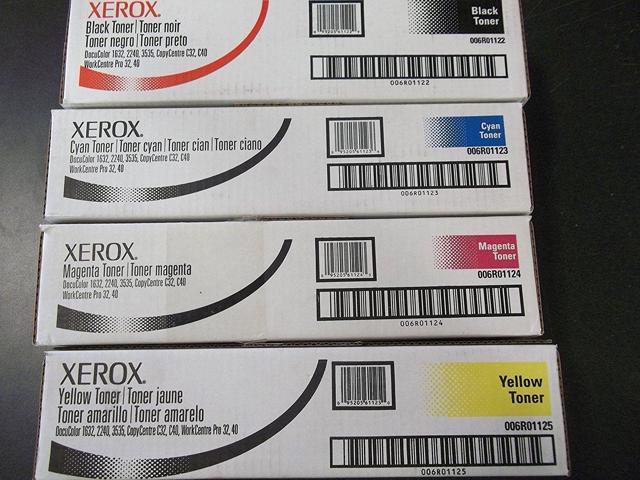 4PK Genuine Xerox DocuColor 1632 2240 3535 WorkCentre Pro 32 40 Toner 6R01122