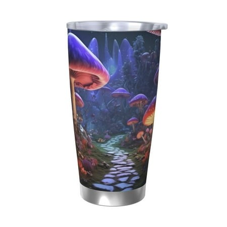 Tebeau Jungle Path Glowing Mushrooms Print 20 Oz Tumbler  Stainless Steel Vacuum Insulated Coffee Tumbler Water Cup  Double Wall Travel Mug with Lid  