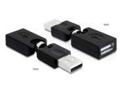 DeLOCK Rotation Adapter - USB-Adapter - USB Typ a, 4-polig (M) - USB Typ a, 4-polig (W) - 6,5 Cm (USB / USB2.0) - Schwarz (65260)