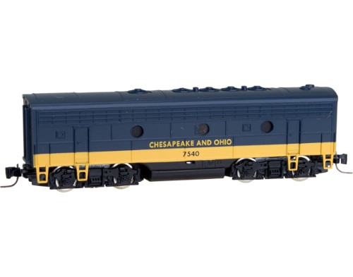Micro-Trains MTL Z-Scale EMD F7B Diesel Locomotive - Chesapeake & Ohio/C & O #7540