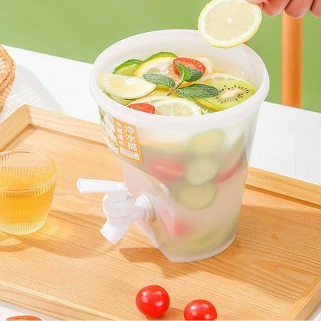 Neoyler 118.3 Fl Oz Large Capacity Plastic Beverage Dispenser with Faucet Suit for Ice Lemonade Juice and Mixed Drinks Food Grade Material Sturdy Desi