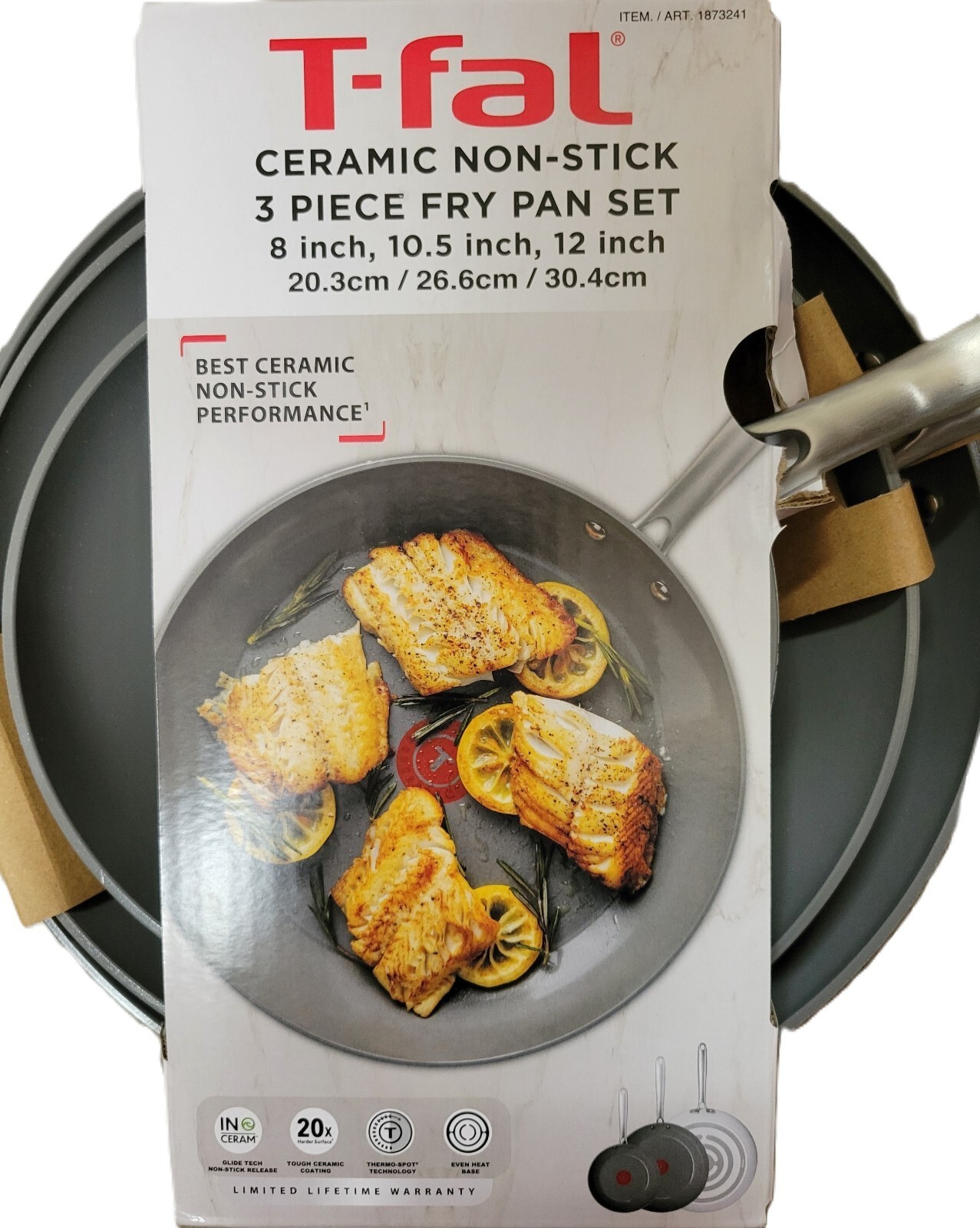 T-fal Ceramic Non-Stick Frypan Set, 3-piece