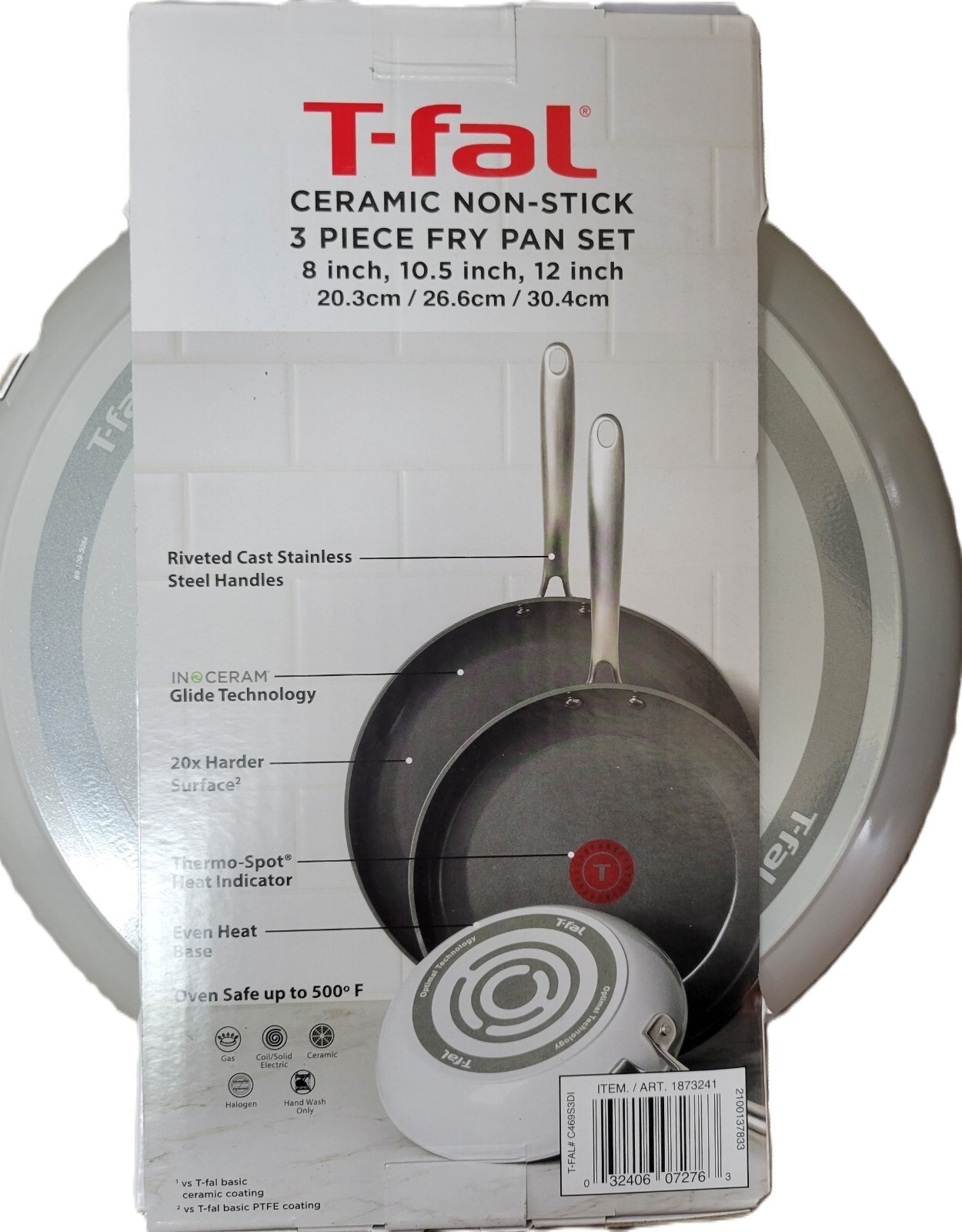 T-fal Ceramic Non-Stick Frypan Set, 3-piece