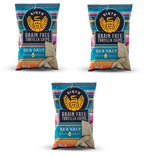Siete Sea Salt Grain Free Tortilla Chips, 5 Oz Bags, 3-Pack