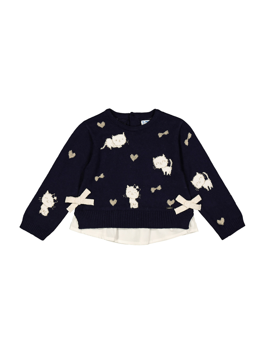 Mayoral Kids Pullover for Girls, Blue, 3 Years (98 Cm)
