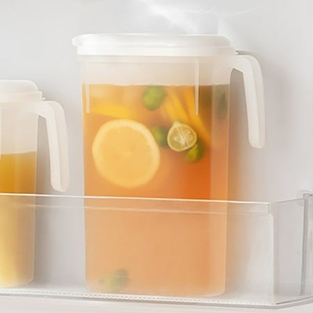 Plastic Pitcher with Lid Mix Drinks Water Jug for Hot/Cold Lemonade Juice Beverage Jar Ice Tea Kettle 70 Oz 2 L