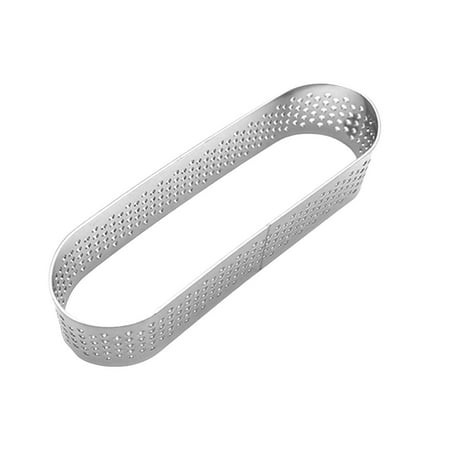 Perforated Baking Ring Oval Tart for Non Stick 1pc Sponge Cake Pan Cake Popping Stand Candy Lollipop Stainless Steel Baking Pans 8 X 11 Stainless Stee