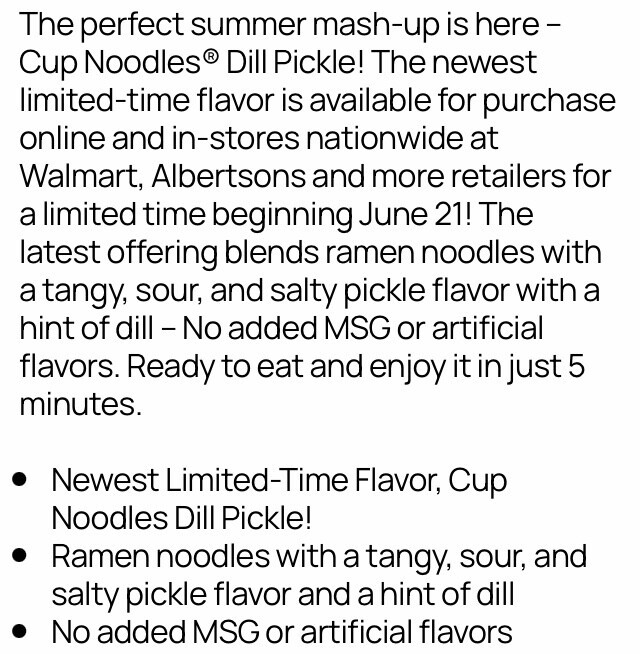 Nissin Cup Noodles Dill Pickle thumbnail