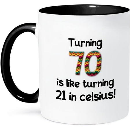 3dRose 70 Is Like Turning 21 in Celsius-Humorous 70Th Birthday Gift Ceramic Mug  11 Oz  White
