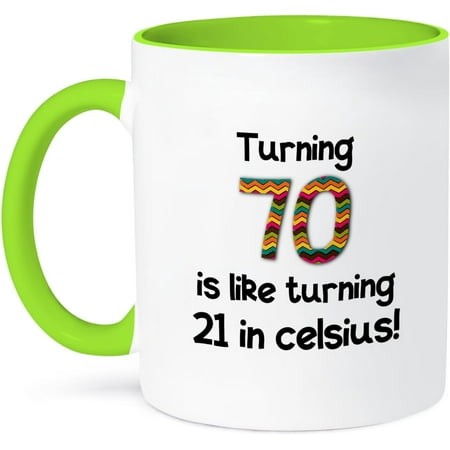 3dRose 70 Is Like Turning 21 in Celsius-Humorous 70Th Birthday Gift Ceramic Mug  11 Oz  White