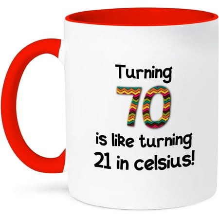 3dRose 70 Is Like Turning 21 in Celsius-Humorous 70Th Birthday Gift Ceramic Mug  11 Oz  White