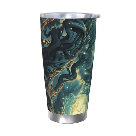 Bingfone Enchanted Forest Skull Path for 20 Oz Stainless Steel Travel Mug Double Wall Water Coffee Cup for Home Office  Outdoor Works Great for Ice Dr