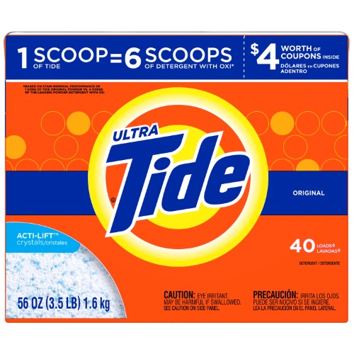 Tide Ultra Original Scent Powder Laundry Detergent  40 Loads  56 Oz