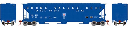 Athearn HO Scale FMC Covered Hopper Car Boone Valley Coop (Blue/White) #4723