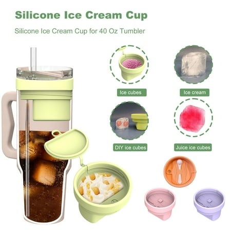 Callipe Silicone Ice Cream Cup for 40 Oz Tumbler Reusable Innovative Ice Cream Bowl Premium Silicone Container for Games Movies and Travel