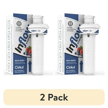 (2 Pack) Cirkul Inflow Energy Wild Berry Flavor Cartridge  Drink Mix  1-Pack