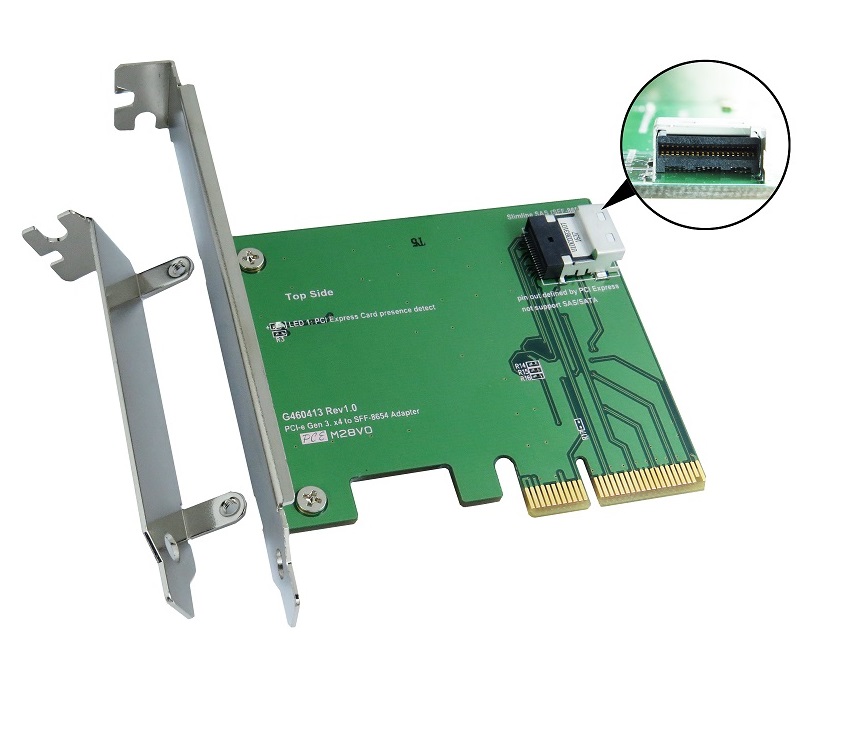 Slim SAS (SFF-8654) to PCIe 4 Lane Adapter